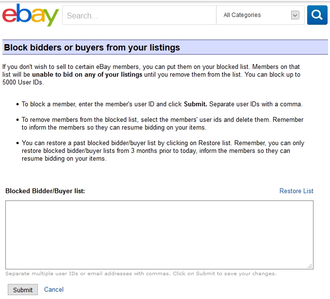 MyeBayBlocked BuyerXg